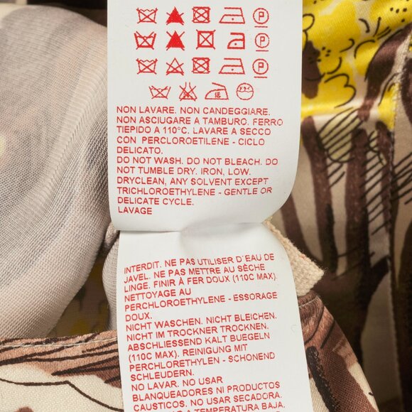 Marni AW/13 Brown & Yellow Forest-Print Viscose 3/4-Sleeve Blouse - Picture 9 of 10